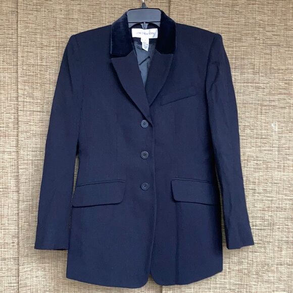 Vintage Jones New York wool blazer jacket color black - Picture 1 of 6